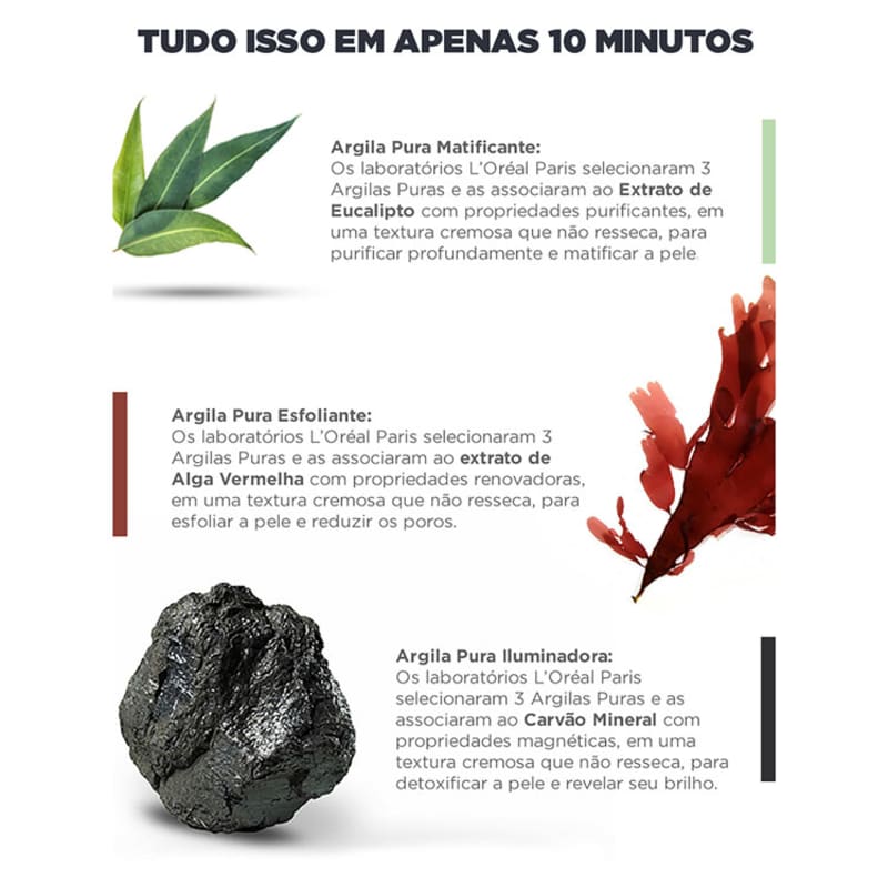 L'Oréal Paris Detox Argila Pura - Máscara Matificante 40g
