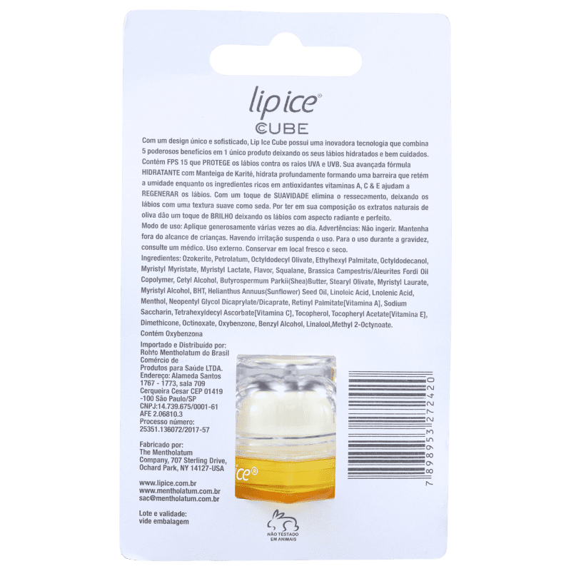 Lip Ice Cube Pêssego e Manga - Protetor Labial 6,5g