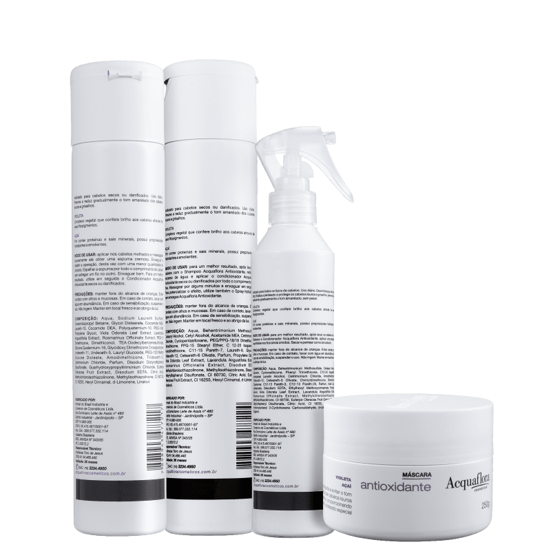 Kit Acquaflora Antioxidante Secos ou Danificados Completo (4 Produtos)