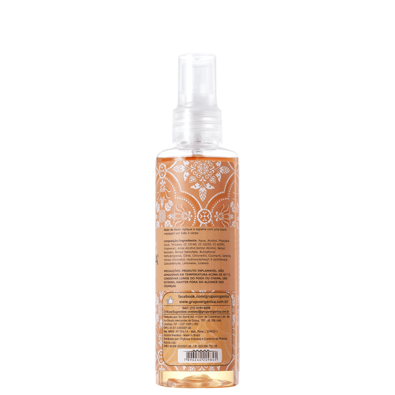 Pêssego e Flor de Lótus Orgânica - Body Splash Feminino 100ml