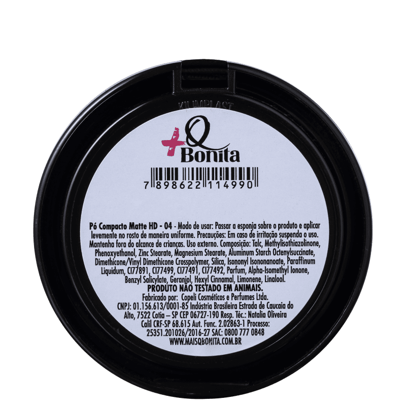 Mais Q Bonita 04 - Pó Compacto Matte 11g
