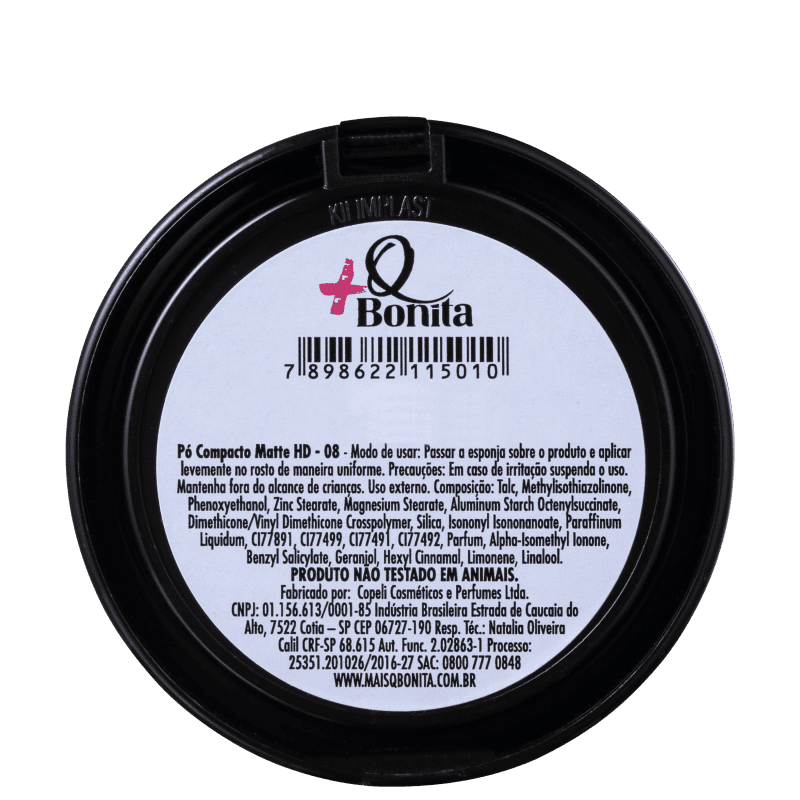 Mais Q Bonita 08 - Pó Compacto Matte 11g