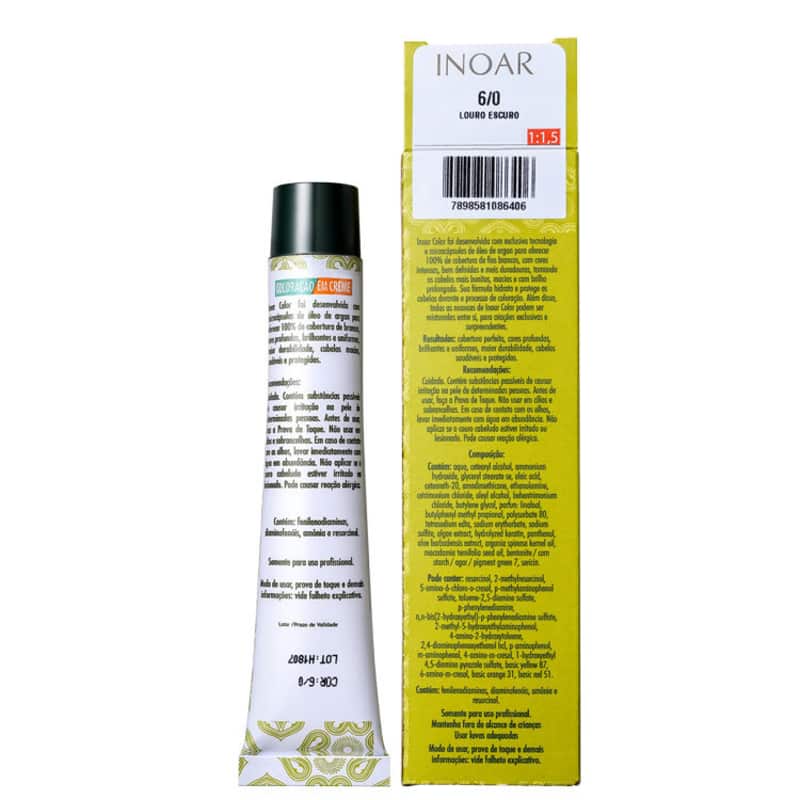 Inoar Color Naturais 6/0 Louro Escuro - Coloração 50g