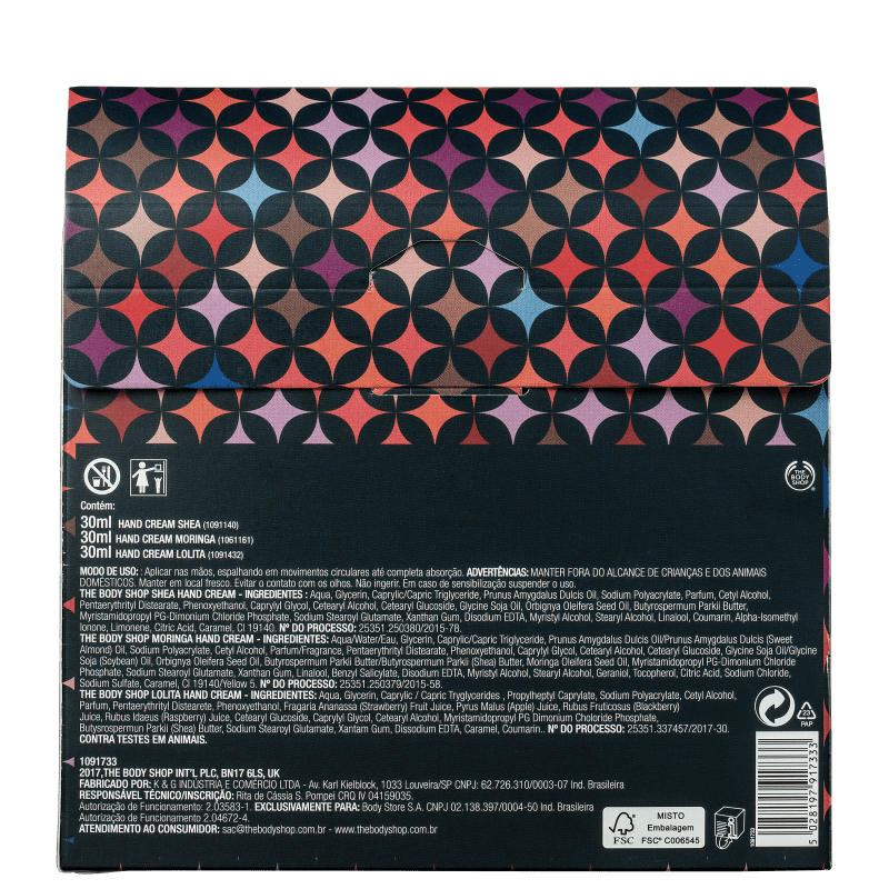 Kit The Body Shop Hand Trio - Cremes para as Mãos 3x30ml