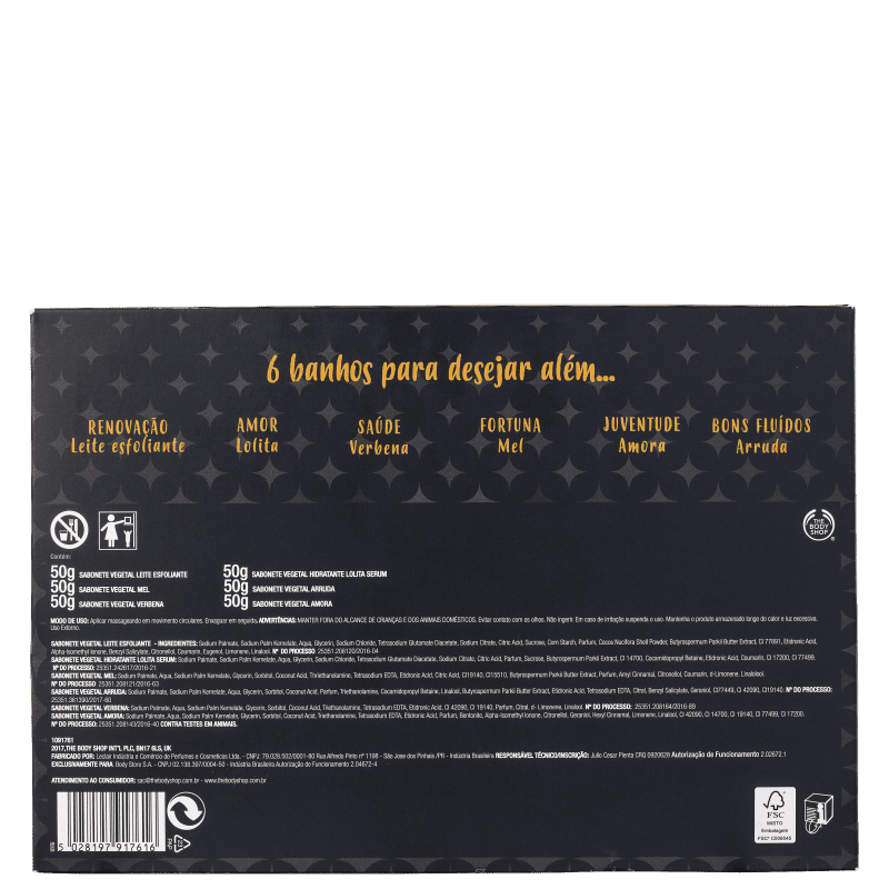 Kit The Body Shop Caixa dos Desejos - Sabonetes em Barra 6x50g