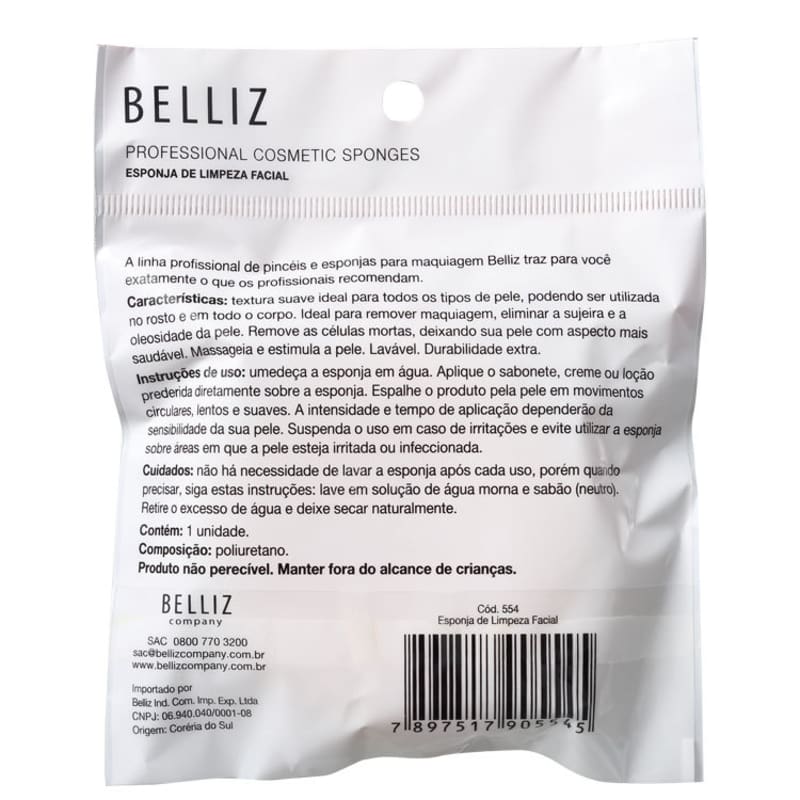 Belliz para Limpeza - Esponja Facial