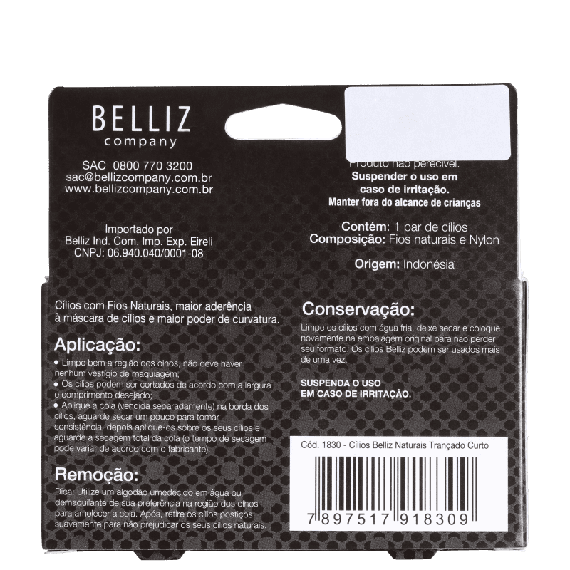 Belliz Fio Natural Volume Suave 1830 - Cílios Postiços
