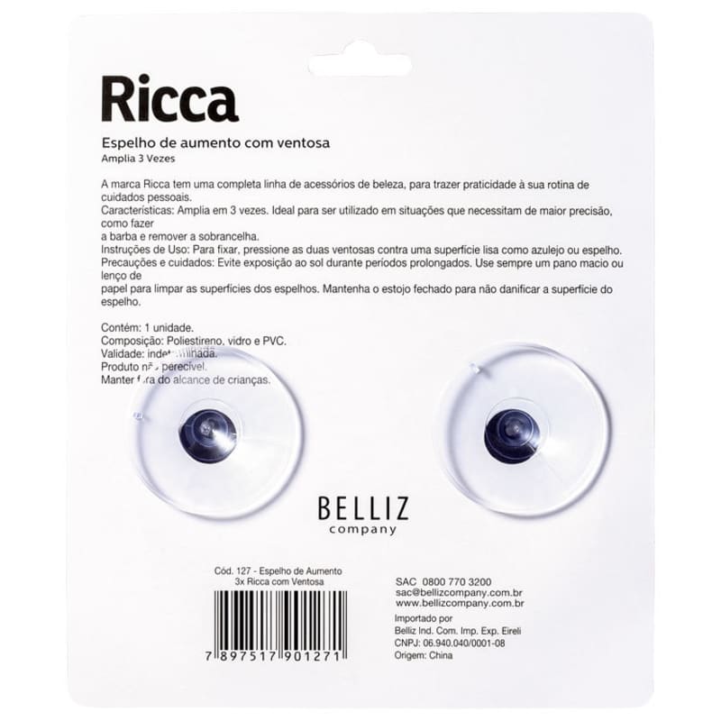 Ricca Mais Cor na Maquiagem - Espelho De Aumento