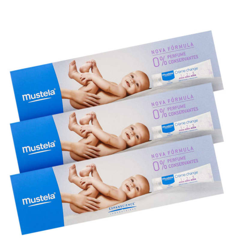 Kit Mustela Bébé Creme Vitaminado Preventivo 123 (3 Produtos)