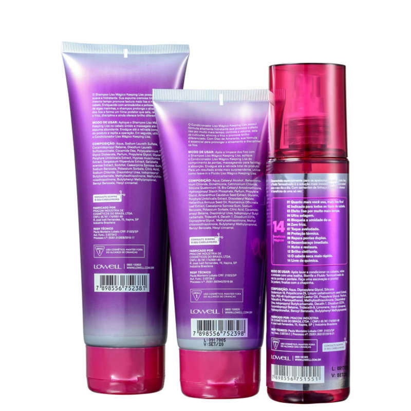 Kit Lowell Keeping Liss (3 Produtos + Nécessaire)
