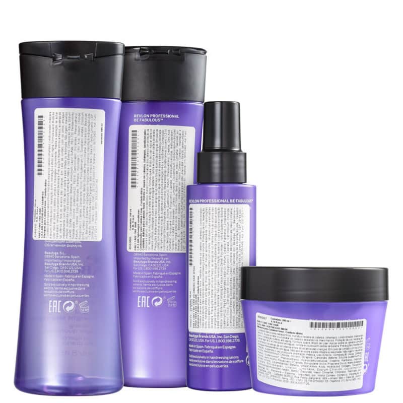 Kit Revlon Professional Be Fabulous C.R.E.A.M. Lightweight Spray (4 Produtos)