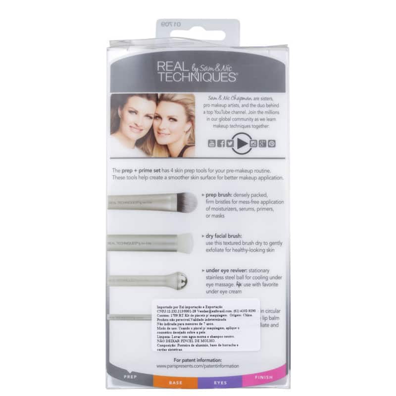Kit de Pincéis Real Techniques Prep + Prime (4 Produtos)