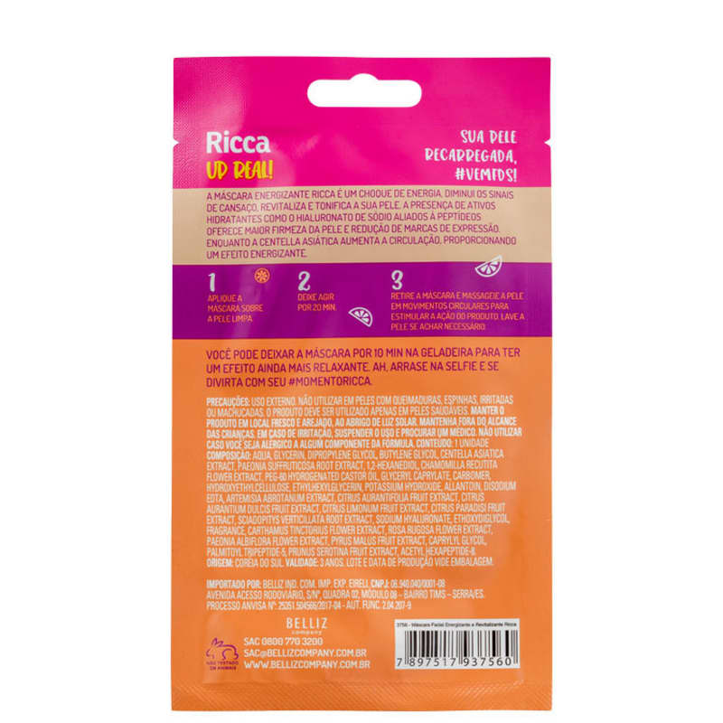 Ricca Up Real! - Máscara Facial (1 unidade)