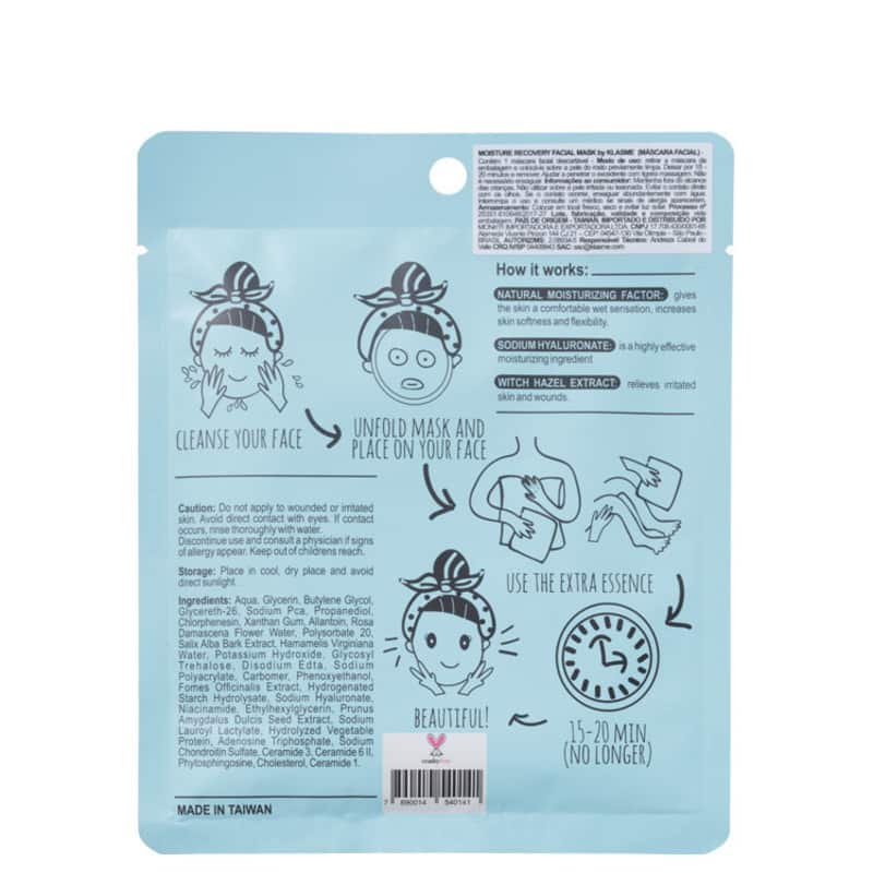 Máscara Facial Klasme Moisture Recovery 25g