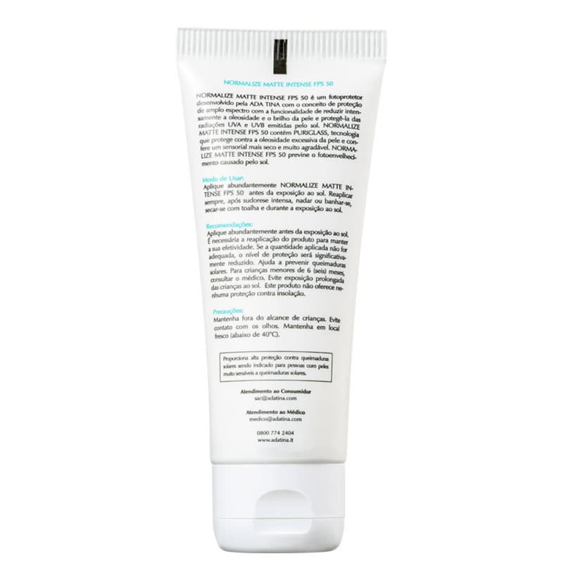 Ada Tina Normalize Matte Intense FPS50 - Protetor Solar Facial 40ml