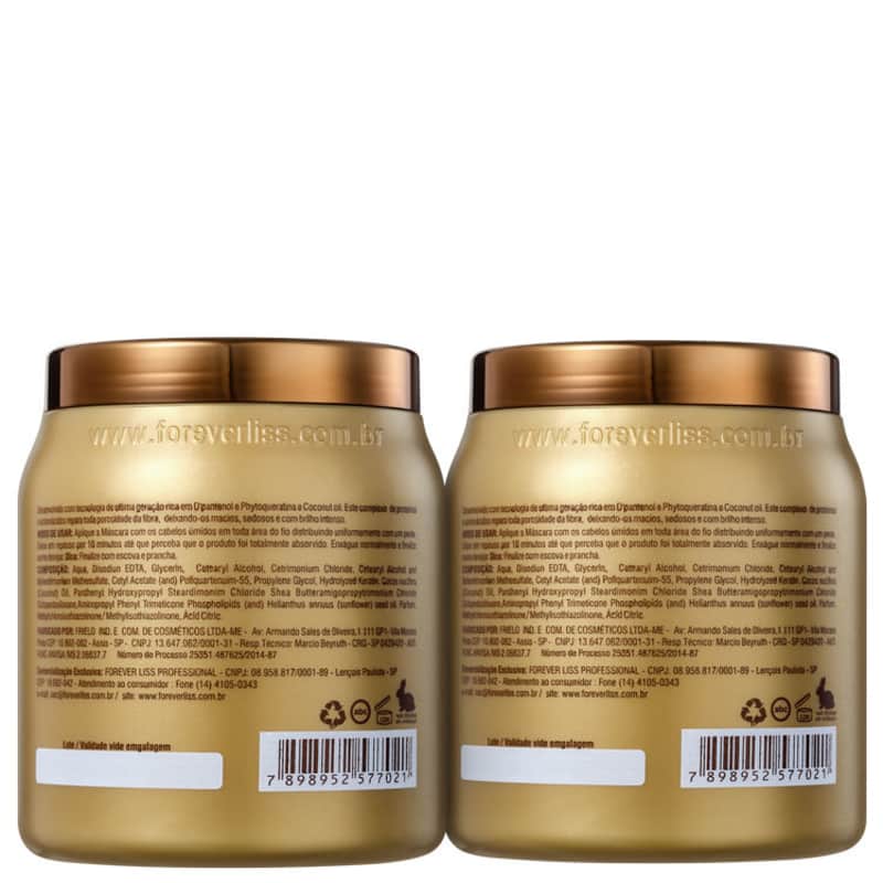 Kit Forever Liss Professional Banho de Verniz Double - Máscaras Capilares 2x1000g