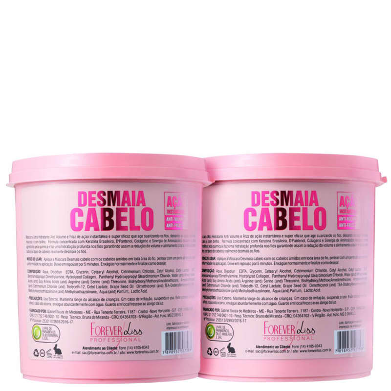 Forever Liss Professional Desmaia Cabelo - Máscara de Hidratação 2x950g