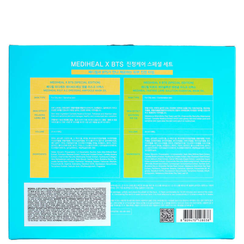 Kit Mediheal X BTS Soothing Care Special Set (10 Produtos + Cards)