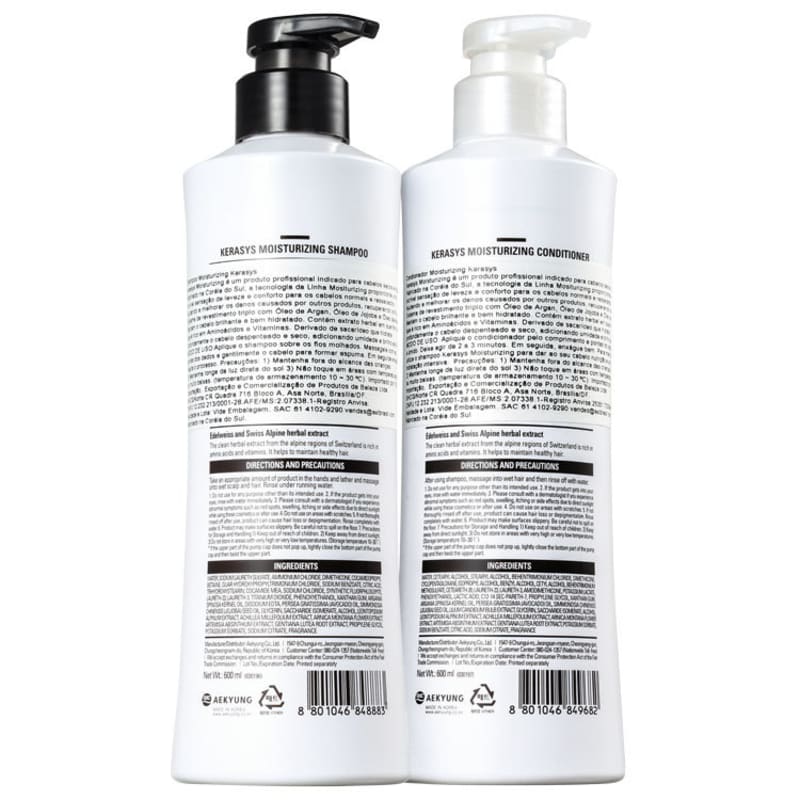 Kit Kerasys Moisturizing Profissional Duo (2 Produtos)