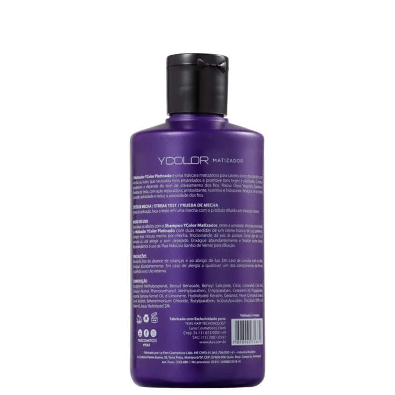 YKAS Ycolor Efeito Platinado - Máscara Matizadora 100ml