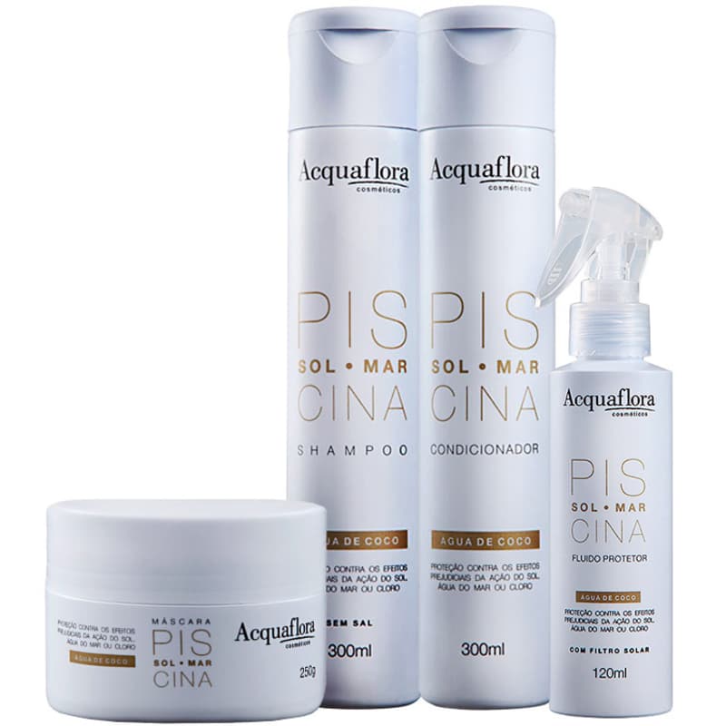 Kit Acquaflora Sol Mar Piscina Máscara Protetora (4 Produtos)