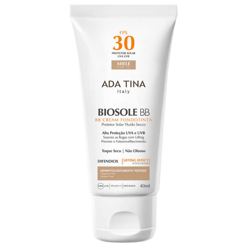 Ada Tina Biosole BB Cream FPS30 Miele - Protetor Facial com Cor 40ml