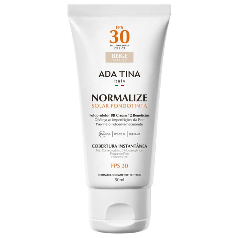 Ada Tina Normalize FT Beige Cor 30 FPS 30 - Protetor Solar Facial com Cor 50ml