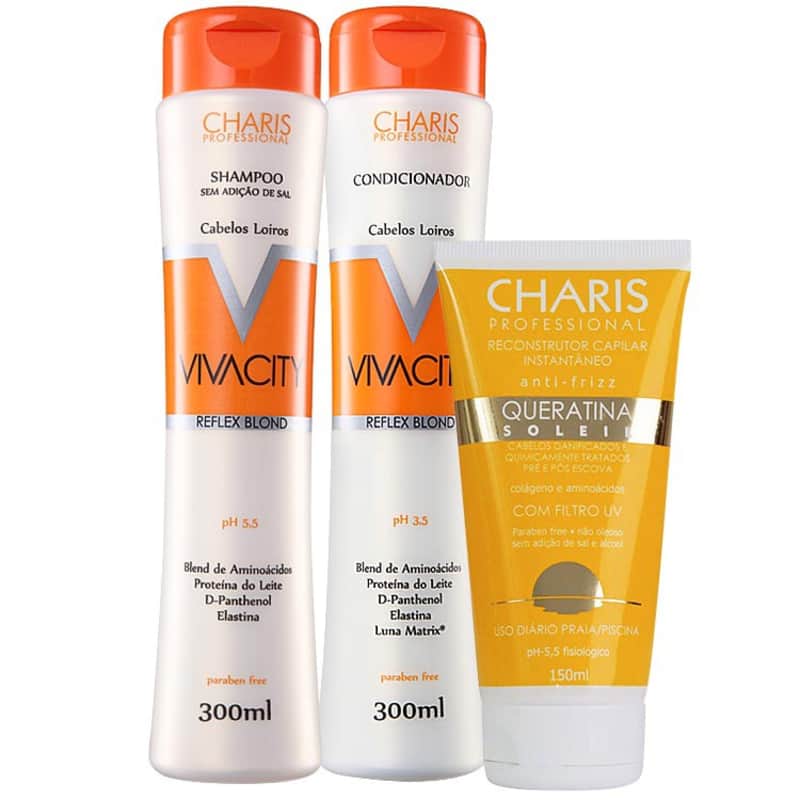 Kit Charis Vivacity Queratina Soleil (3 Produtos) Menor preço em Kit Charis Vivacity Queratina Soleil (3 Produtos)