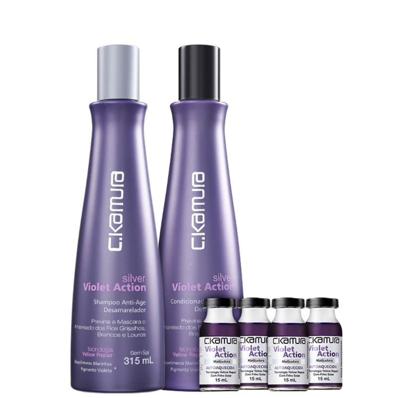 Kit C.Kamura Silver Violet Action Matizadora Trio (3 Produtos)