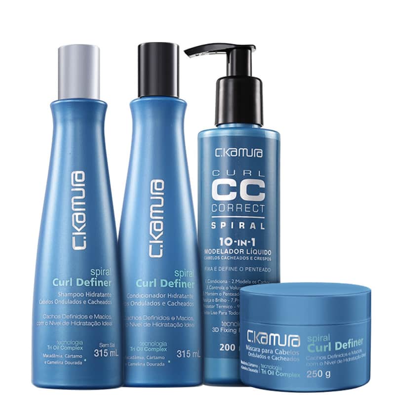 Kit C.Kamura Spiral Curl Definer CC Correct (4 Produtos)