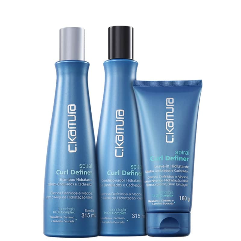 Kit C.Kamura Spiral Curl Definer Tri Oil Complex Trio (3 Produtos)