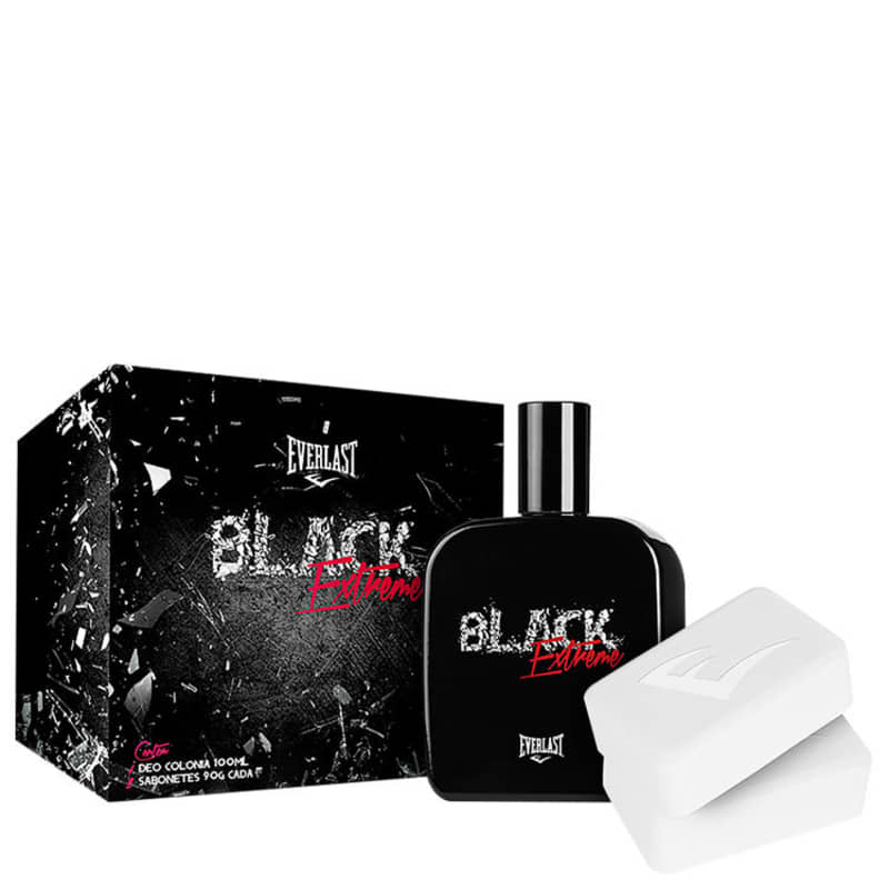 Conjunto Black Extreme Everlast Masculino - Deo Colônia 100ml + Sabonetes 90g