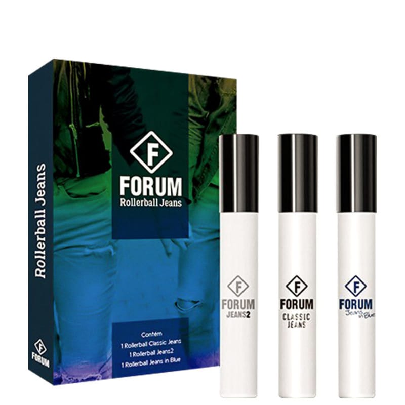 Conjunto Jeans Forum Rollerball Unissex - Eau de Cologne 3x 12ml