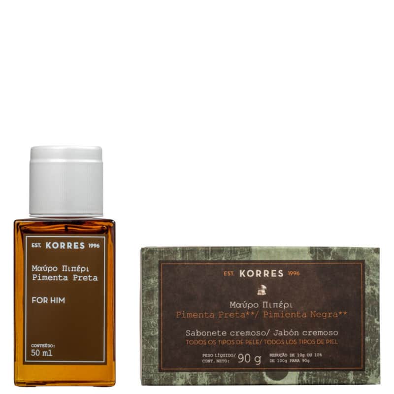 Conjunto Pimenta Preta Korres Masculino - Eau de Cologne 50ml + Sabonete 90g