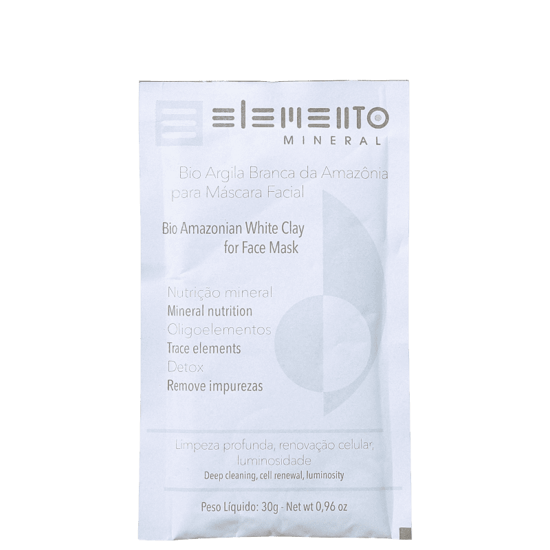 Elemento Mineral Bio Argila Branca da Amazônia - Máscara Facial 30g