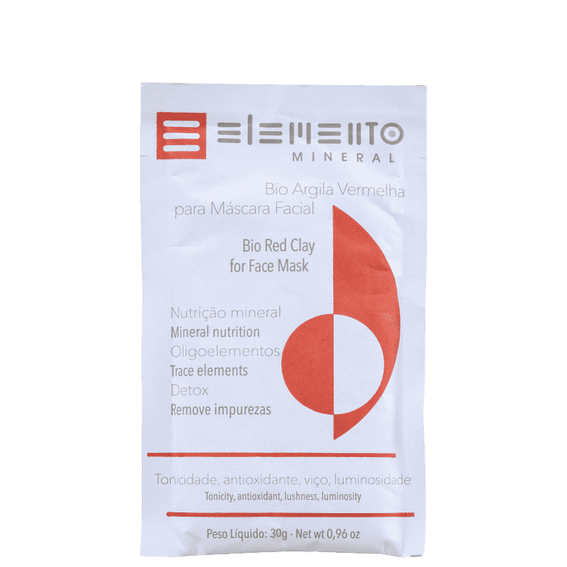 Elemento Mineral Bio Argila Vermelha - Máscara Facial 30g