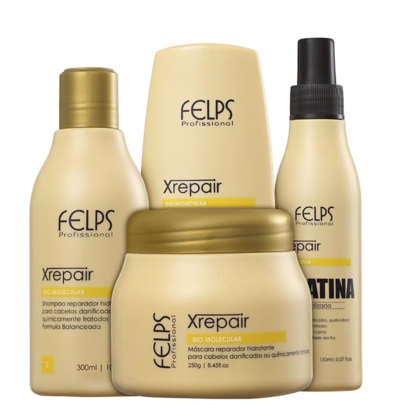 Kit Felps Profissional XRepair Bio Molecular Reconstrutor Keratina (4 Produtos)