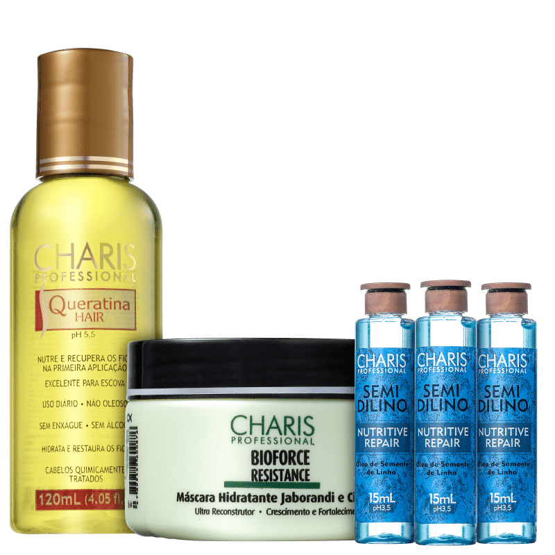 Kit Charis Cronograma Capilar Cabelos Coloridos (3 Produtos)