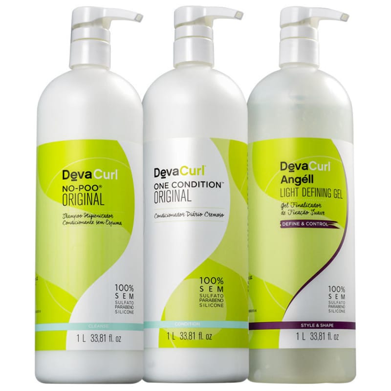 Kit Deva Curl No-Poo Angell Salão (3 Produtos)