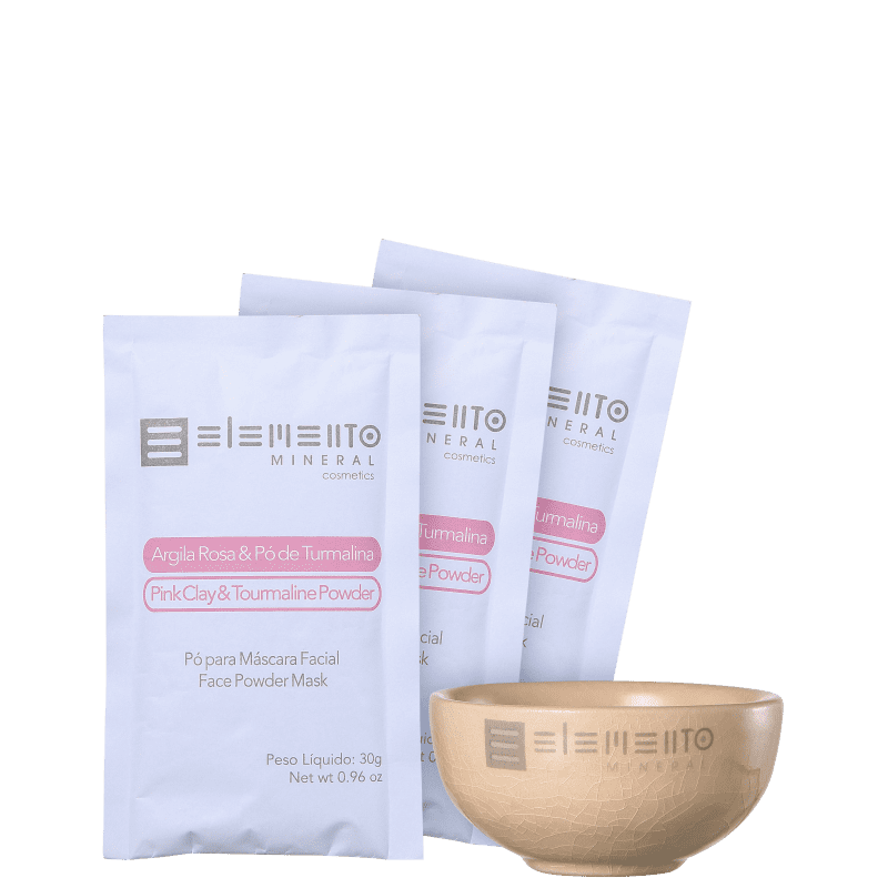 Kit Elemento Mineral Argila Rosa & Pó de Turmalina (4 produtos)