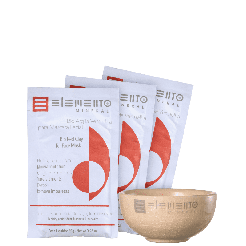 Kit Elemento Mineral Bio Argila Vermelha (4 produtos)