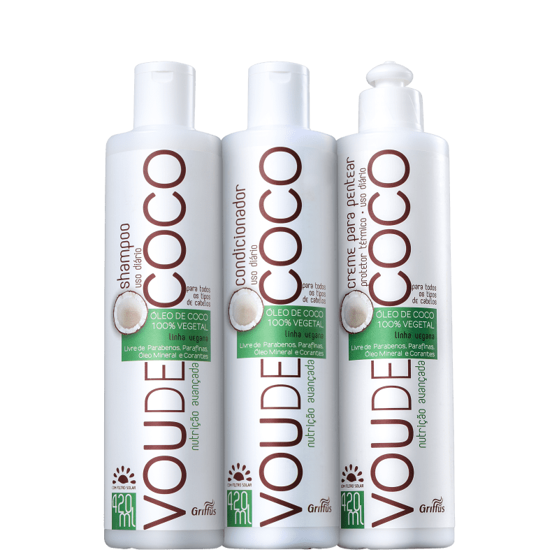Kit Griffus Vou de Coco Leave-In (3 Produtos)