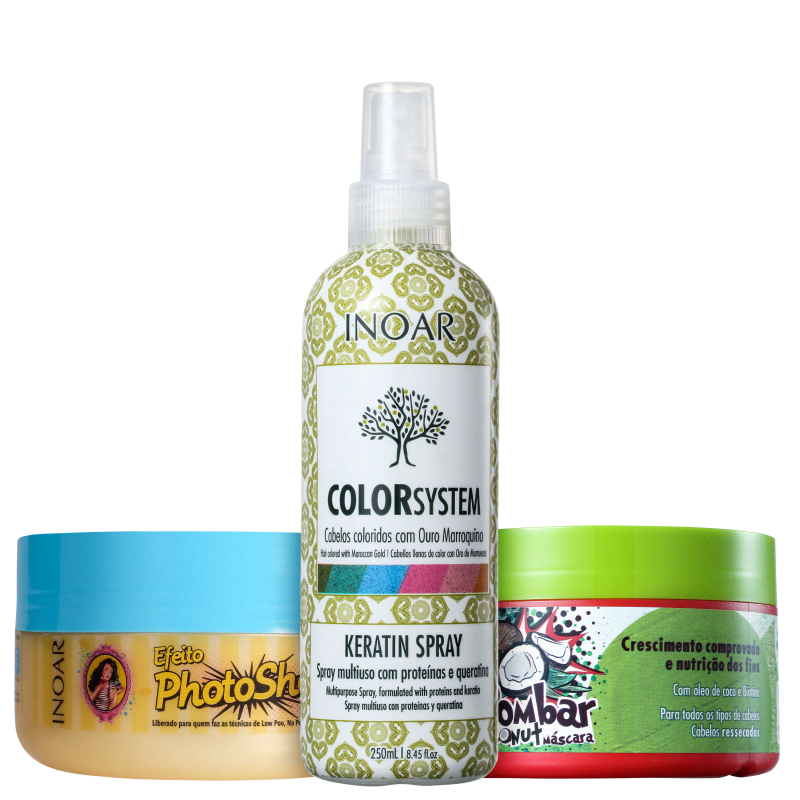 Kit Inoar Cronograma Capilar Cabelos Coloridos (3 Produtos)