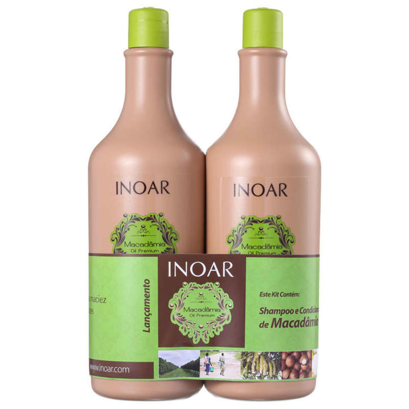 Kit Inoar Macadâmia Oil Premium Tratamento Diário 1000ml (2 Produtos)