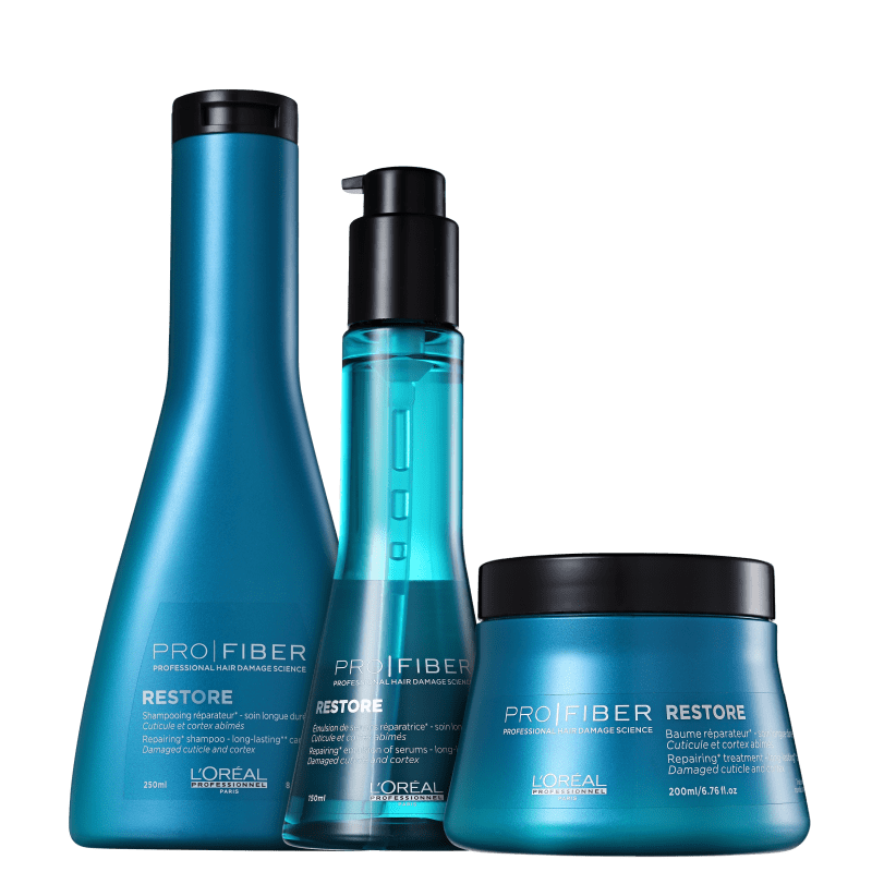 Kit L'Oréal Professionnel Pro Fiber Restore Reconstrução Total (3 Produtos)