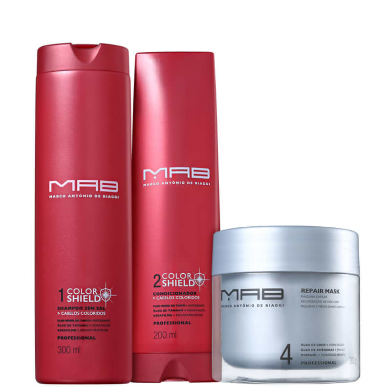 Kit MAB Marco Antônio de Biaggi Color Shield Cor e Reparação (3 Produtos)
