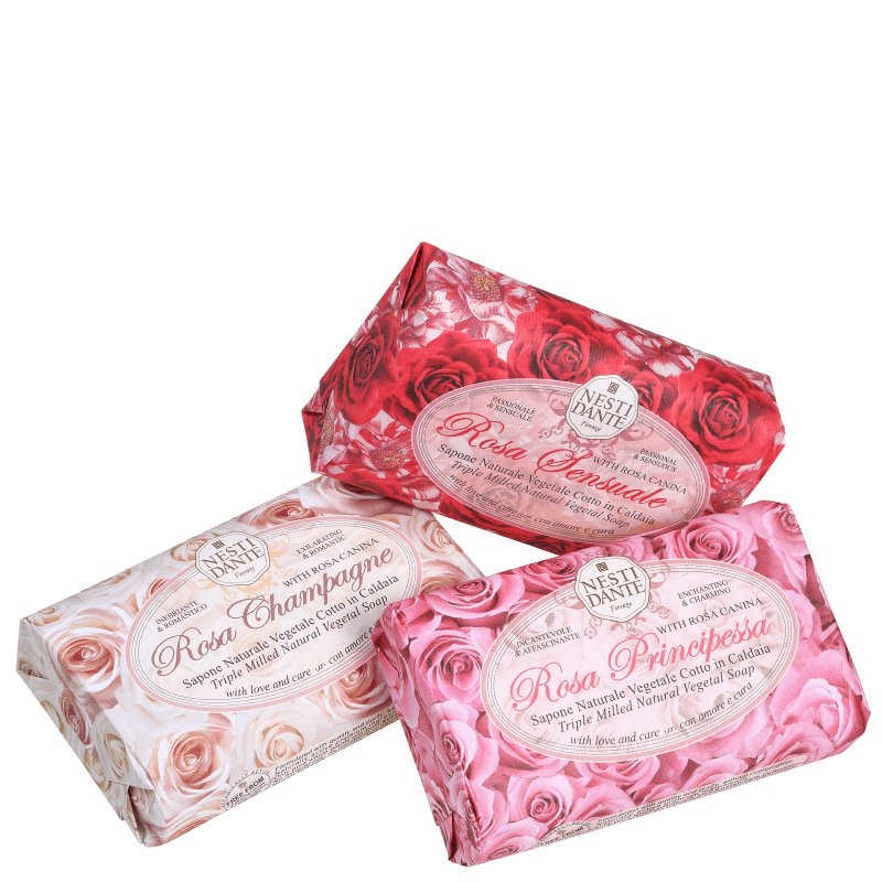 Kit Nesti Dante Collection Le Rose - Sabonetes em Barra 3x150g