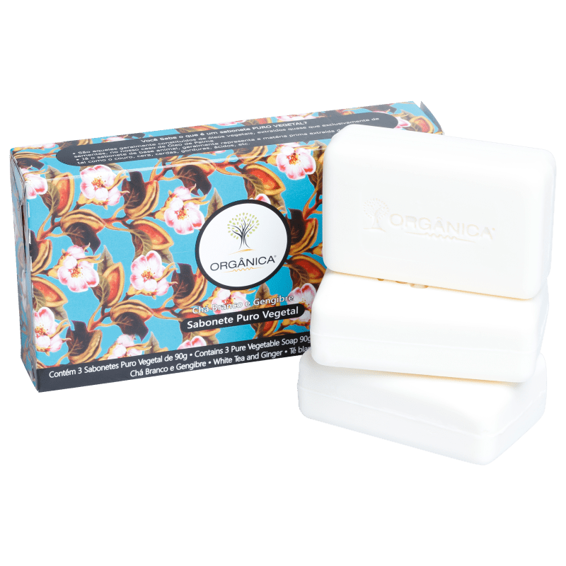 Kit Orgânica Chá Branco e Gengibre - Sabonetes em Barra 3x90g