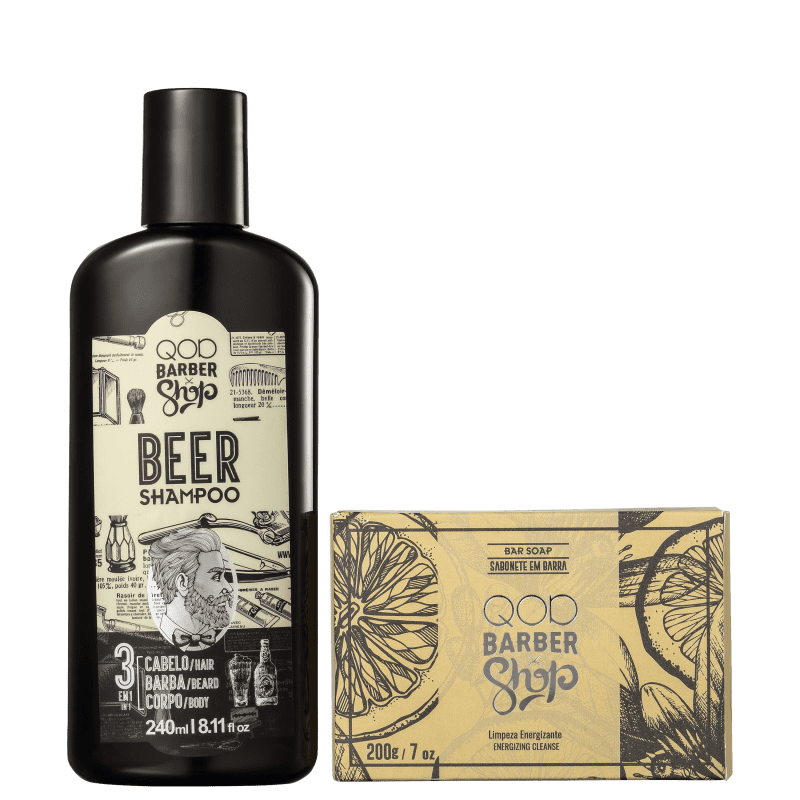 Kit QOD Barber Shop Hair & Beard Essentials Pack (2 Produtos)