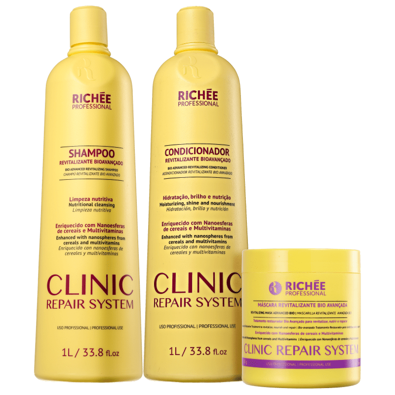 Kit Richée Professional Clinic Repair System Cuidado de Salão (3 Produtos)